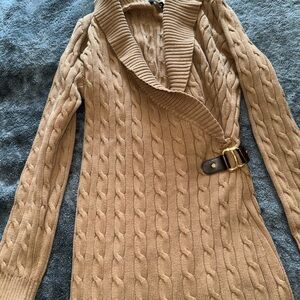 Lauren by Ralph Lauren Women's Cable-Knit Buckle-Trim Sweater Dress